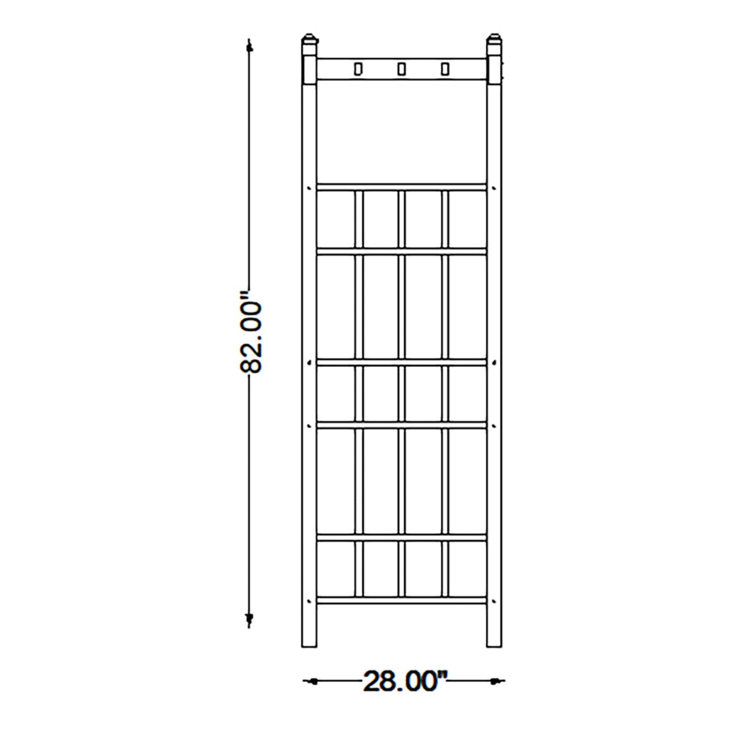 Dura-Trel Bakersfield 28 x 72 x 82 Inch PVC Vinyl Outdoor Garden Patio Arbor