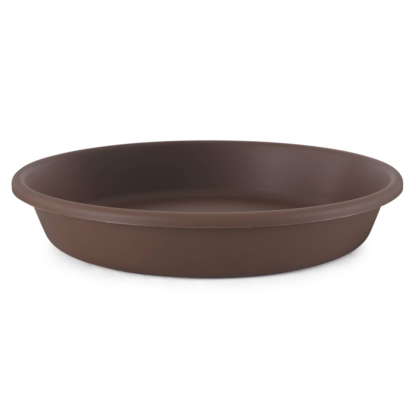 The HC Companies Classic 21" Deep Plastic Round Plant Pot Saucer, Brown (2 Pack)