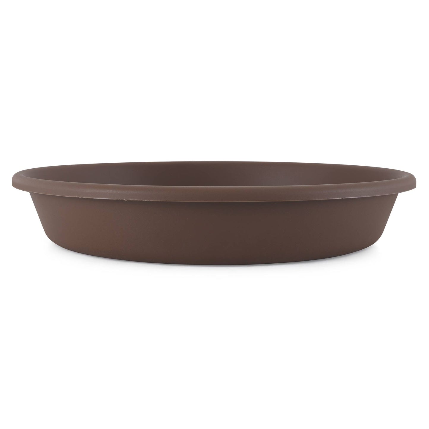 The HC Companies Classic 21" Deep Plastic Round Plant Pot Saucer, Brown (2 Pack)