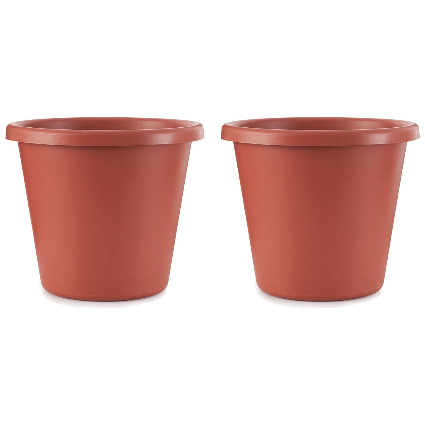 The HC Companies 20 In Plastic Classic Flower Pot Planter, Terra Cotta (2 Pack)