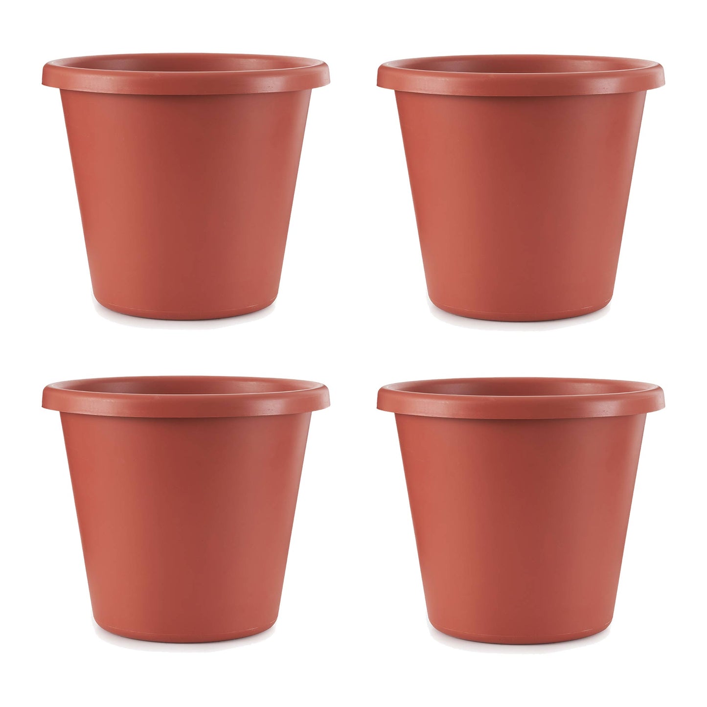 The HC Companies 20 In Plastic Classic Flower Pot Planter, Terra Cotta (4 Pack)