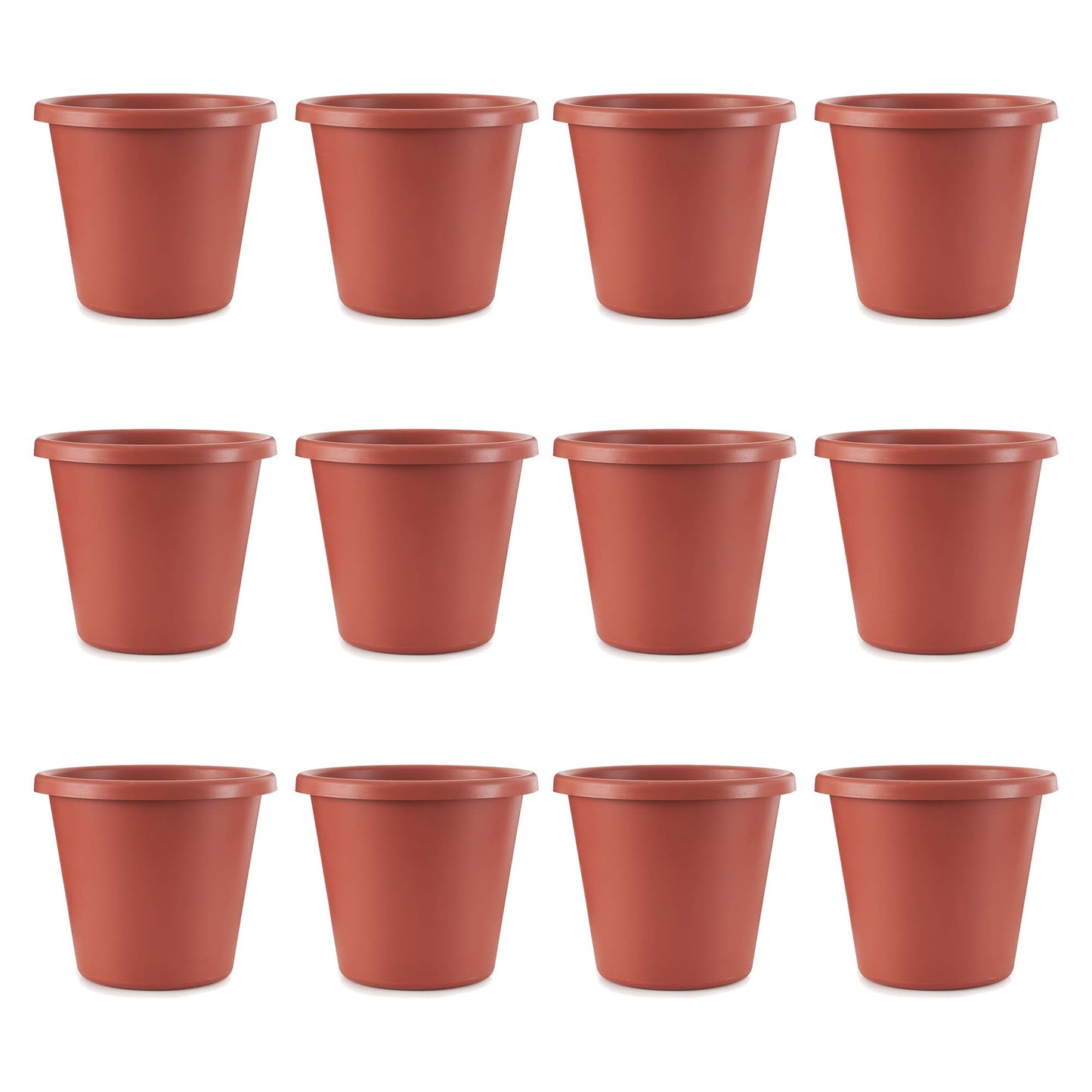 The HC Companies 20 In Plastic Classic Flower Pot Planter, Terra Cotta (12 Pack)