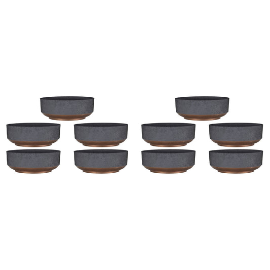 The HC Companies Capri Bowl Succulent Planter, Faux Concrete Copper (10 Pack)