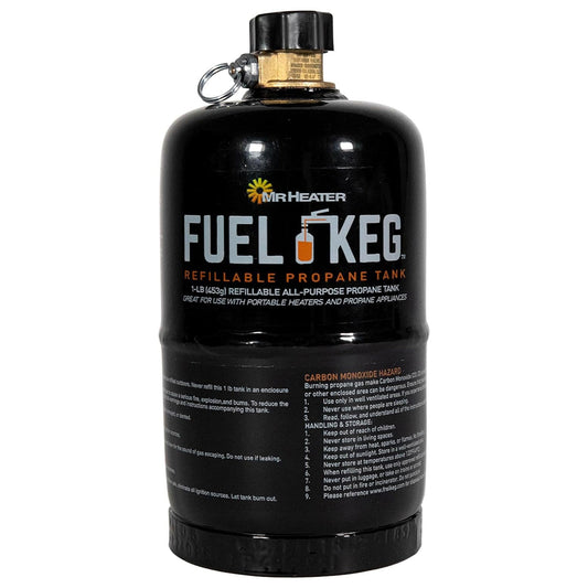 Mr. Heater Fuel Kegs 16 Ounce Refillable All Purpose Propane Cylinder, Black