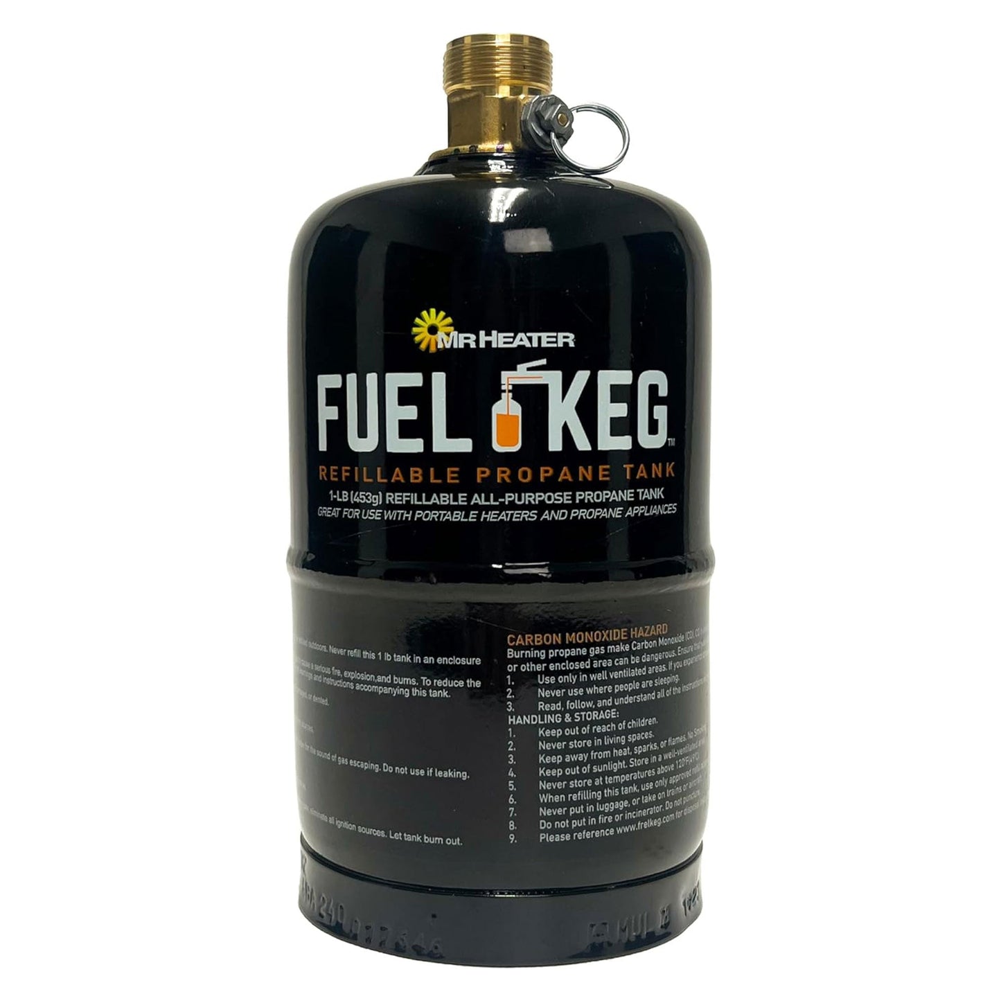 Mr. Heater Fuel Kegs 16 Ounce Refillable All Purpose Propane Cylinder, Black