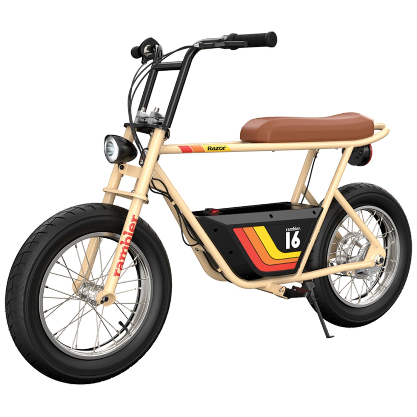 Razor Rambler 16 Electric Retro Minibike with 350W Motor & 36V Battery, Tan