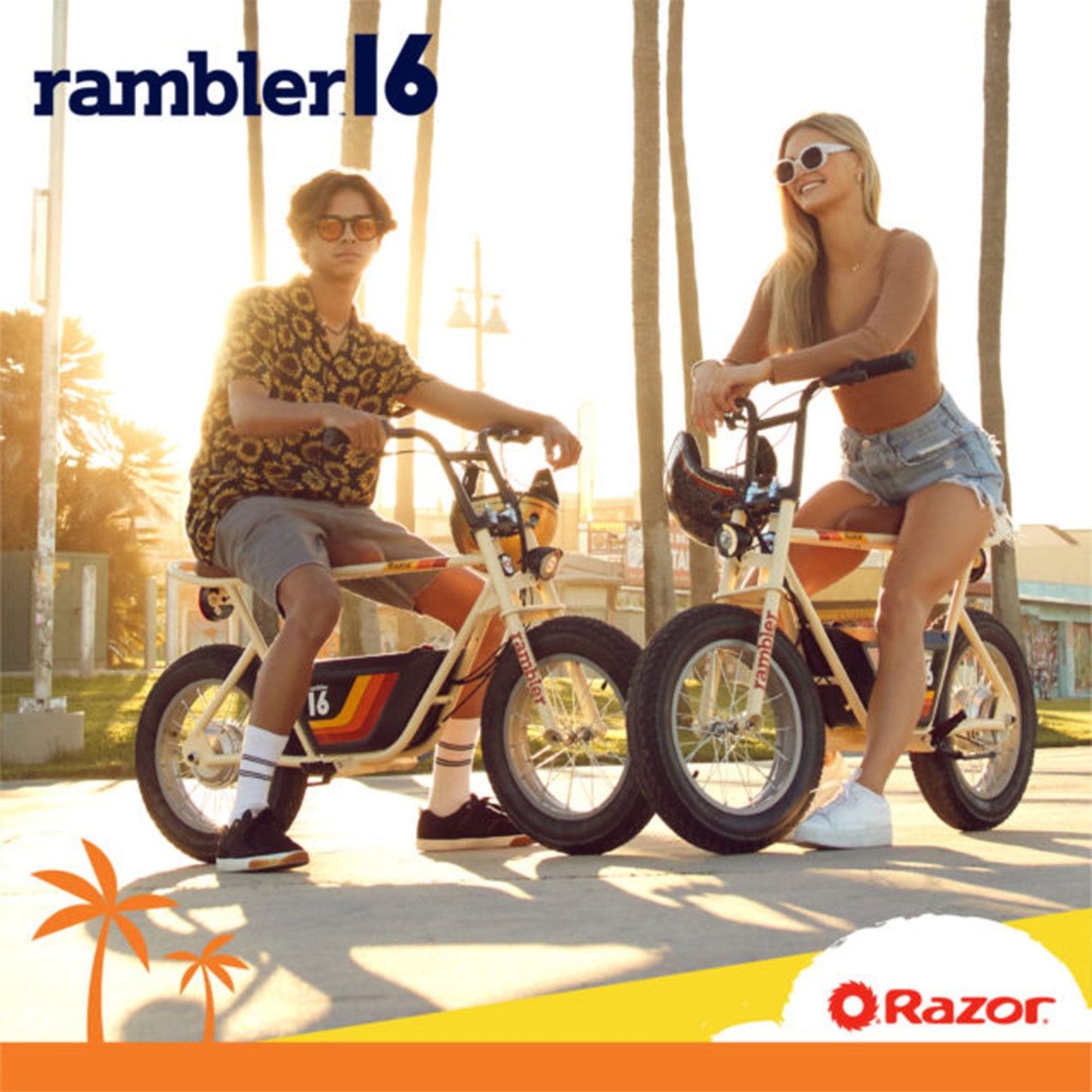 Razor Rambler 16 Electric Retro Minibike with 350W Motor & 36V Battery, Tan