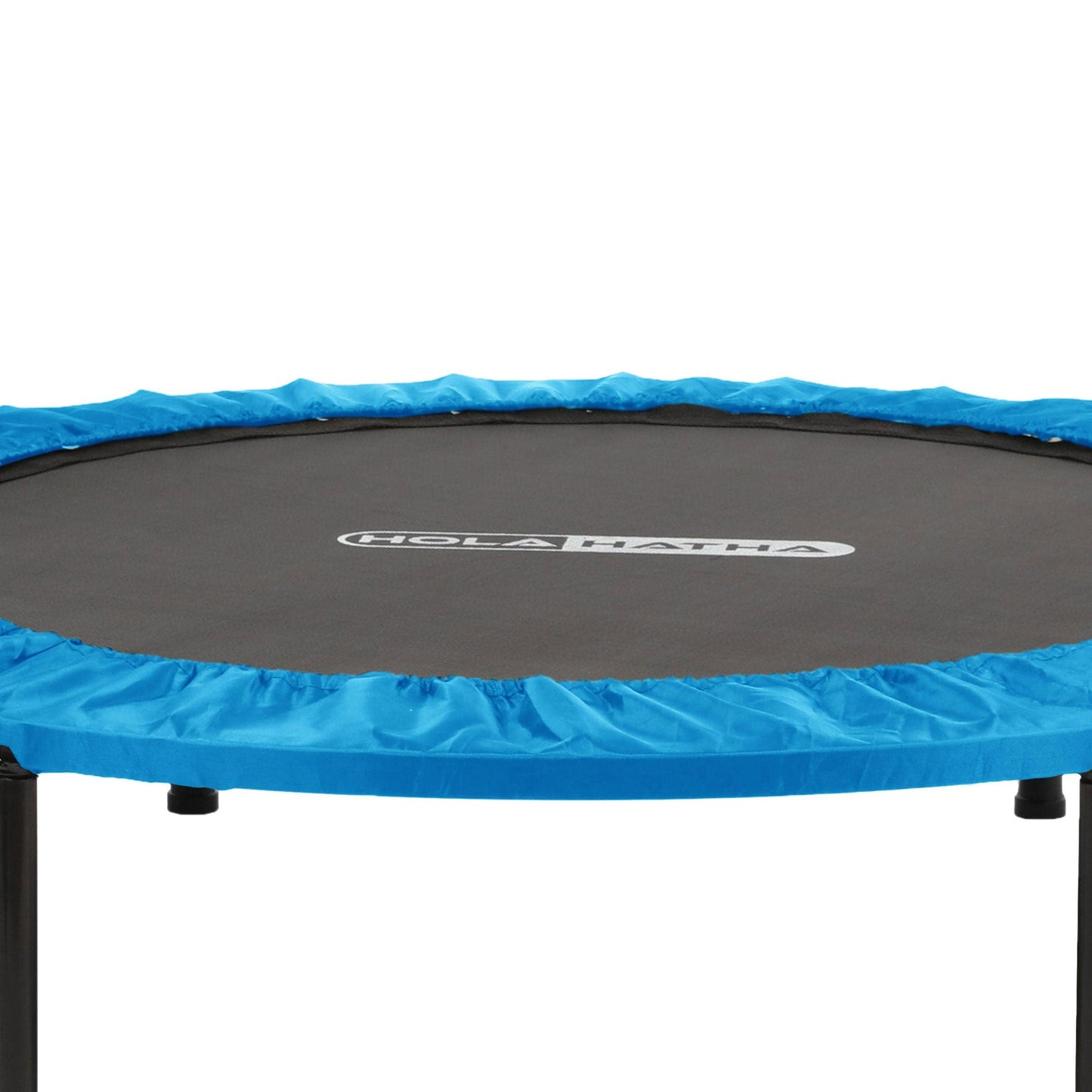 HolaHatha 40" Mini Trampoline Fitness Rebounder with Adjustable Handle, Blue