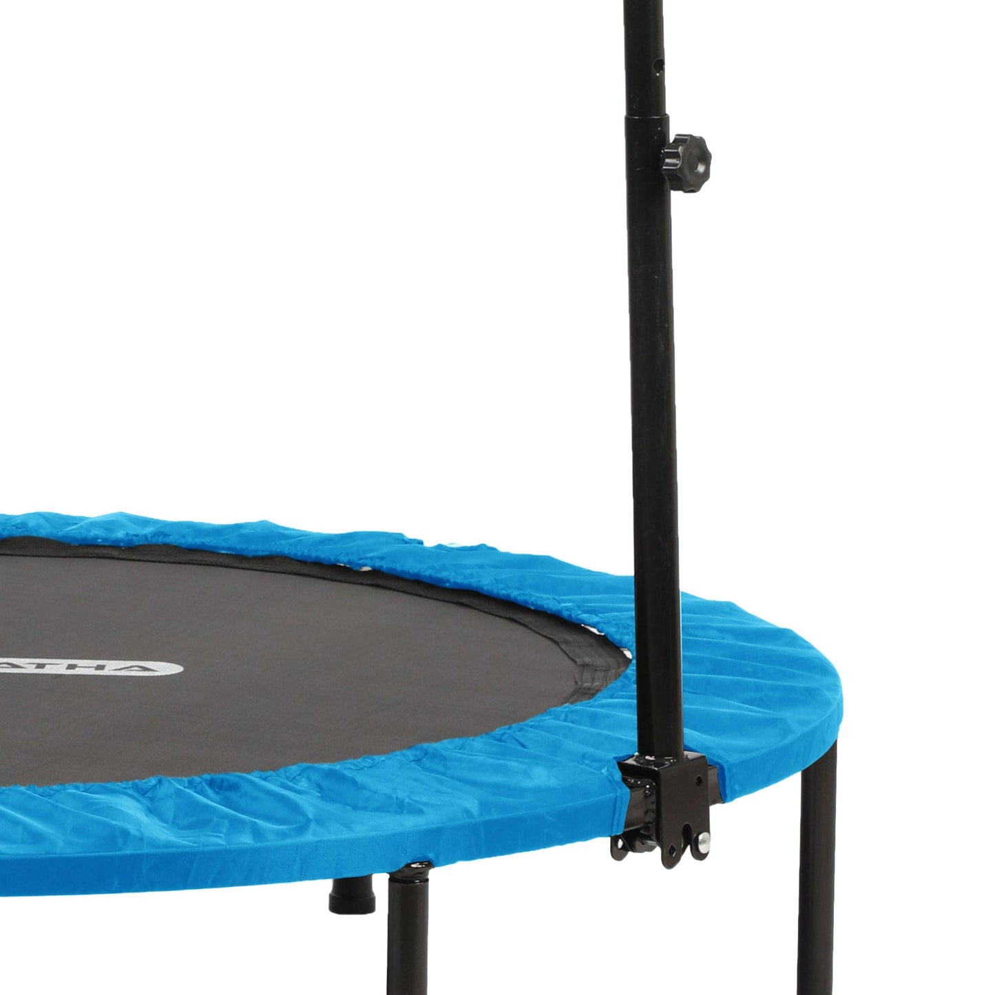 HolaHatha 40" Mini Trampoline Fitness Rebounder with Adjustable Handle, Blue