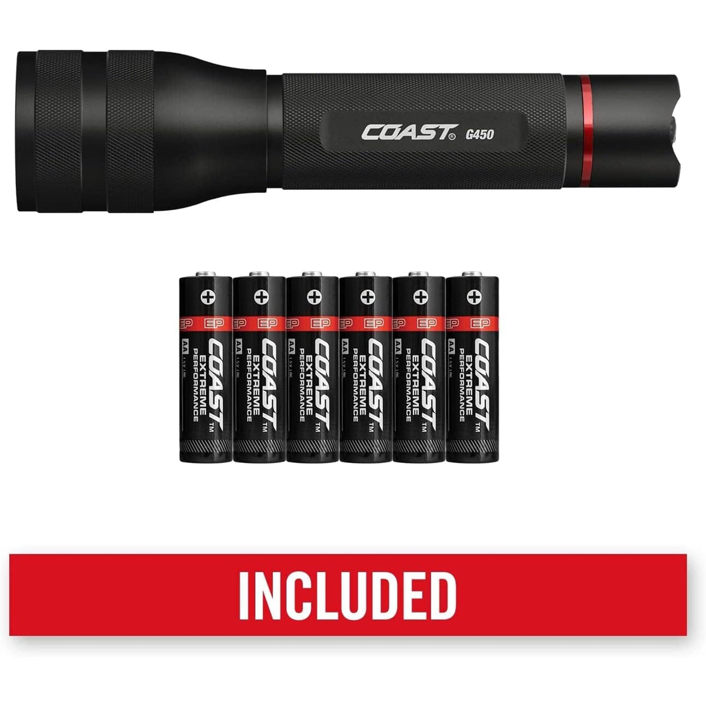 Coast G450 Focusing Flashlight w/Twist Focus & Bulls-Eye Spot Beam Technology