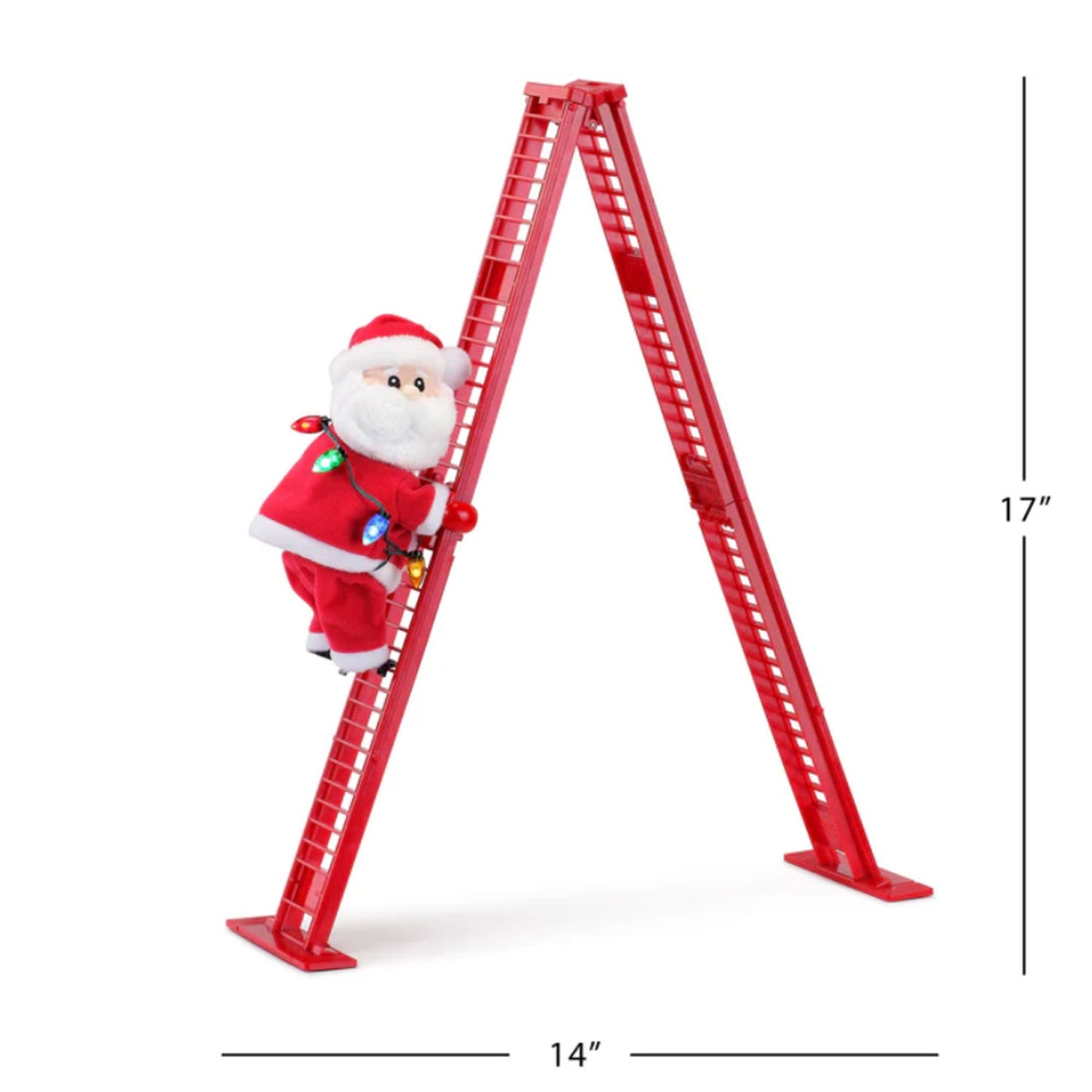 Mr. Christmas Animated Musical Climbing Santa Christmas Decoration, 17 Inches