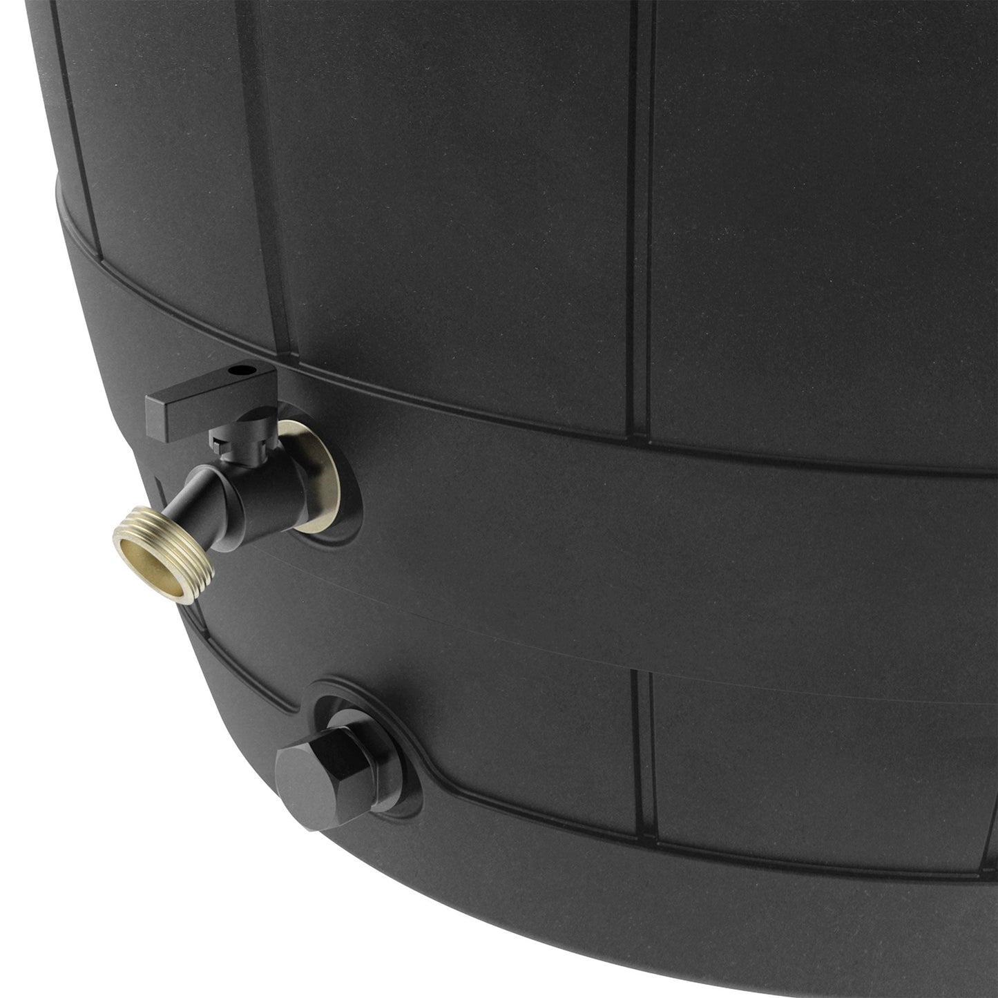 Garden Central Knock Down Rain Barrel w/ Rust Proof Brass Spigot, 39 Gal, Black