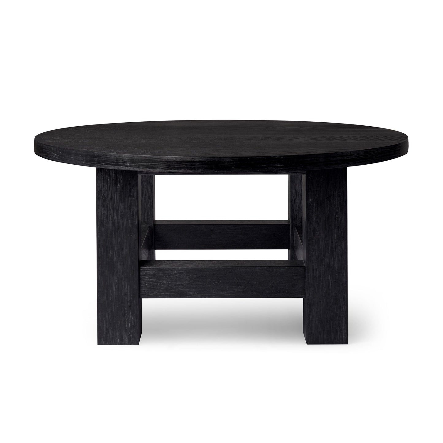 MARCO RUSTIC WOODEN ROUND COFFEE TABLE IN AGED BLACK