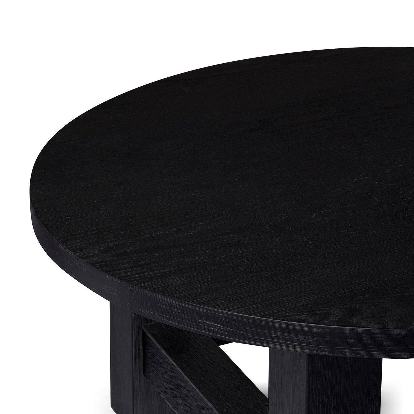 MARCO RUSTIC WOODEN ROUND COFFEE TABLE IN AGED BLACK