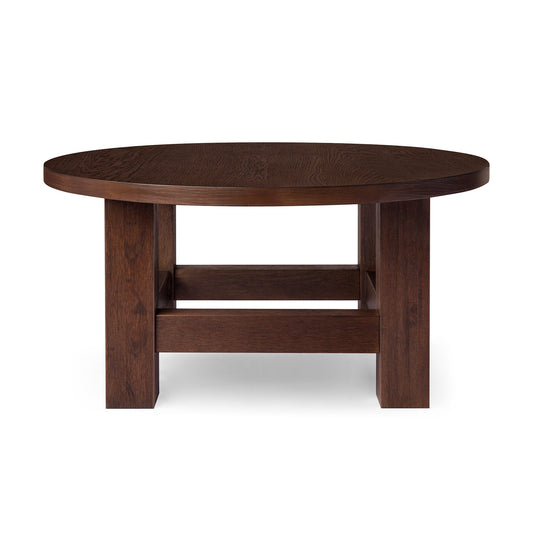 MARCO RUSTIC WOODEN ROUND COFFEE TABLE IN AGED BROWN