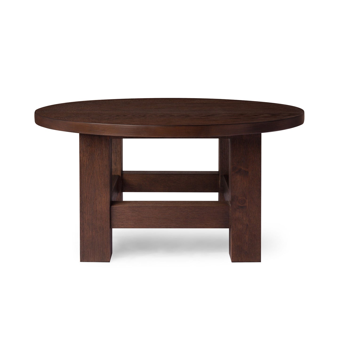 MARCO RUSTIC WOODEN ROUND COFFEE TABLE IN AGED BROWN