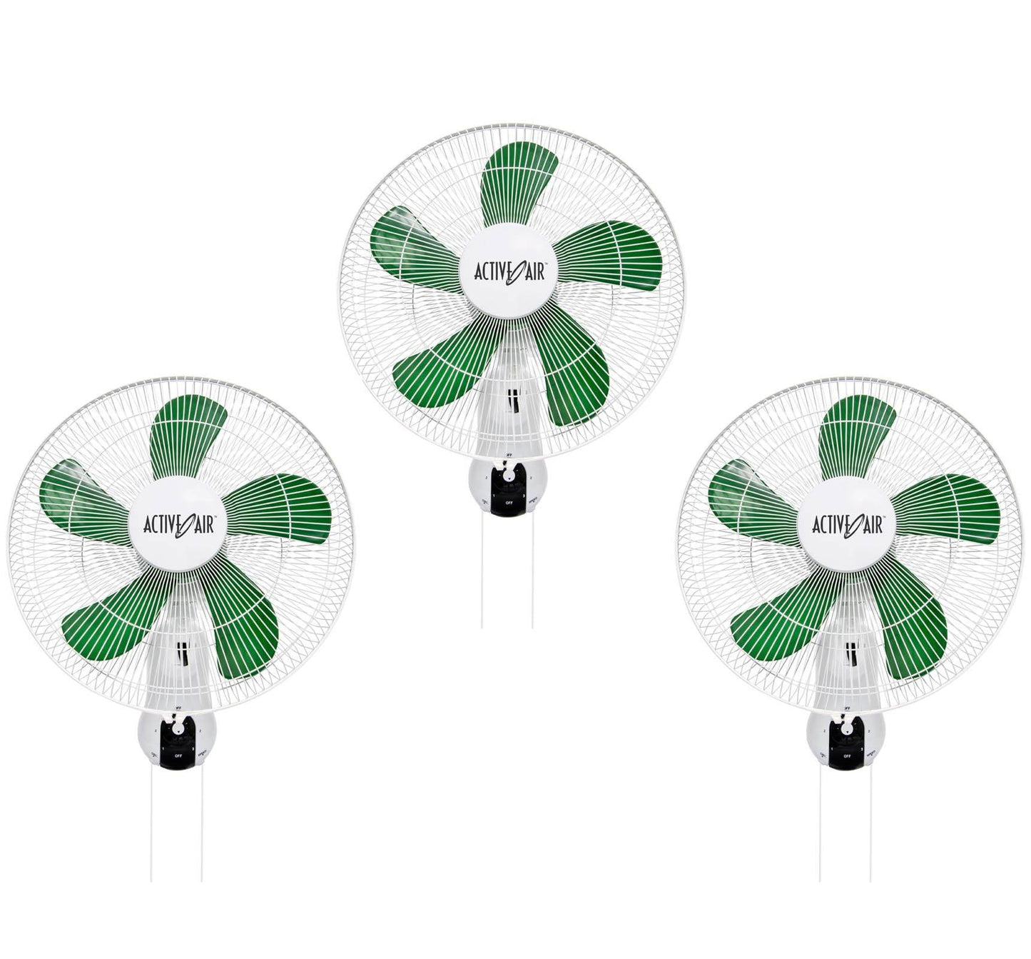 Active Air ACF16 16" 3-Speed Mountable Oscillating Hydroponic Grow Fan (3 Pack)