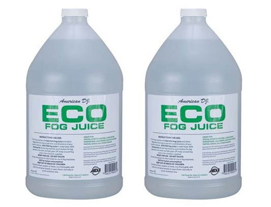 (2) AMERICAN DJ ECO-FOG/G Gallons of Fog/Smoke/Haze Machine Refill Liquid Juice