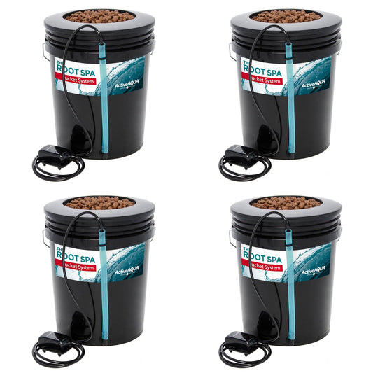 Active Aqua Root Spa 5 Gallon Hydroponic Bucket System Grow Kit (4 Pack)