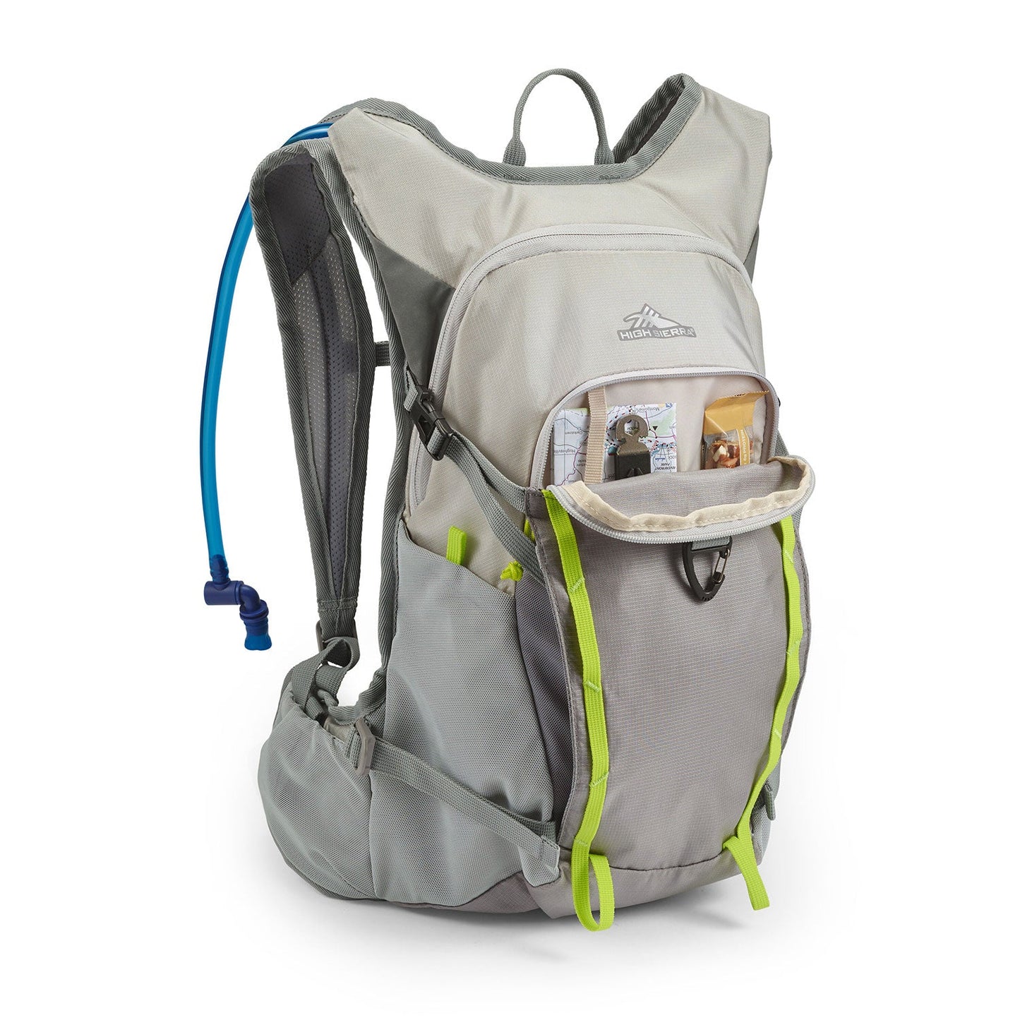 High Sierra Hydrahike 2.0 16L Hydration Water Backpack for Hiking, Gray & Green