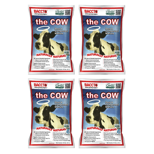 Michigan Peat 1640 Wholly Cow Horticultural Compost and Manure, 40 Qt (4 Pack)