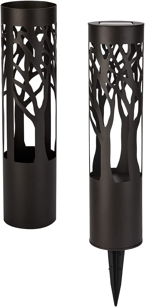 SmartYard 10-Lumen Solar Bollard Light with Tree Design LED 2-Pack