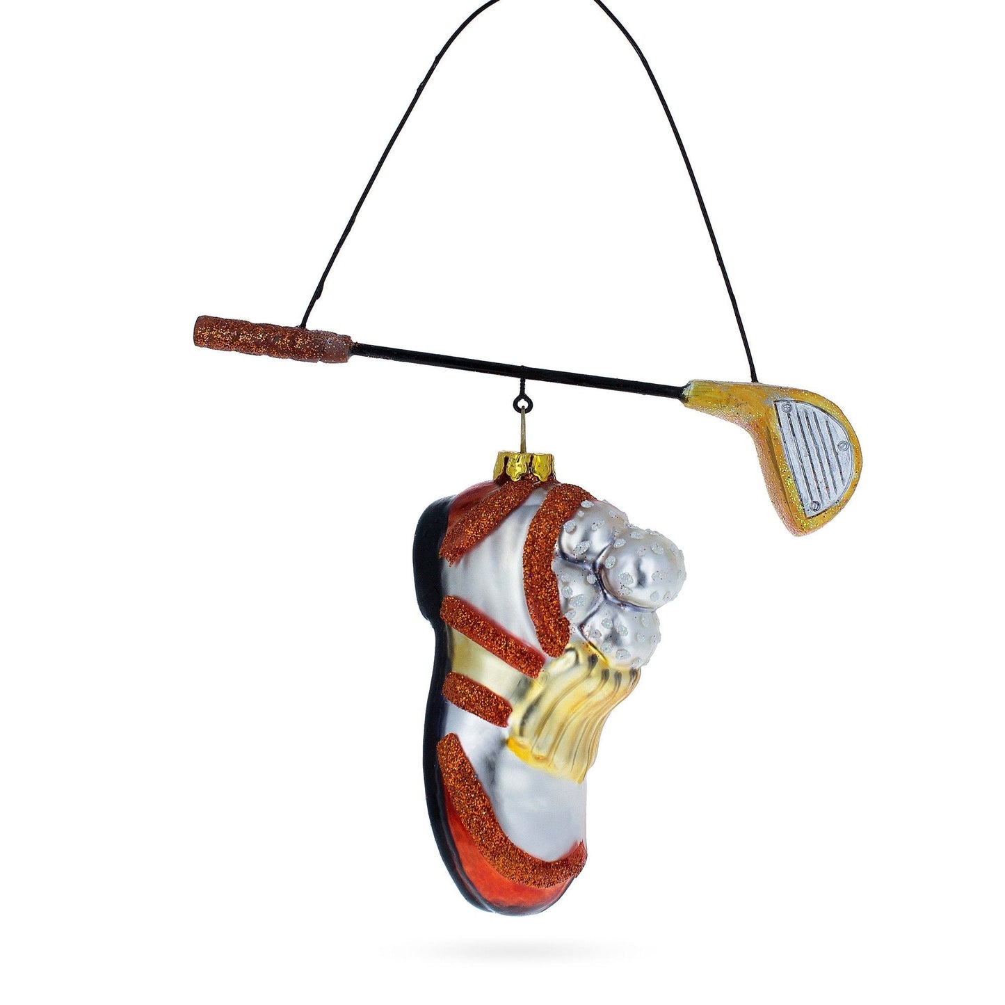 Classic Golf Essentials Blown Glass Christmas Ornament