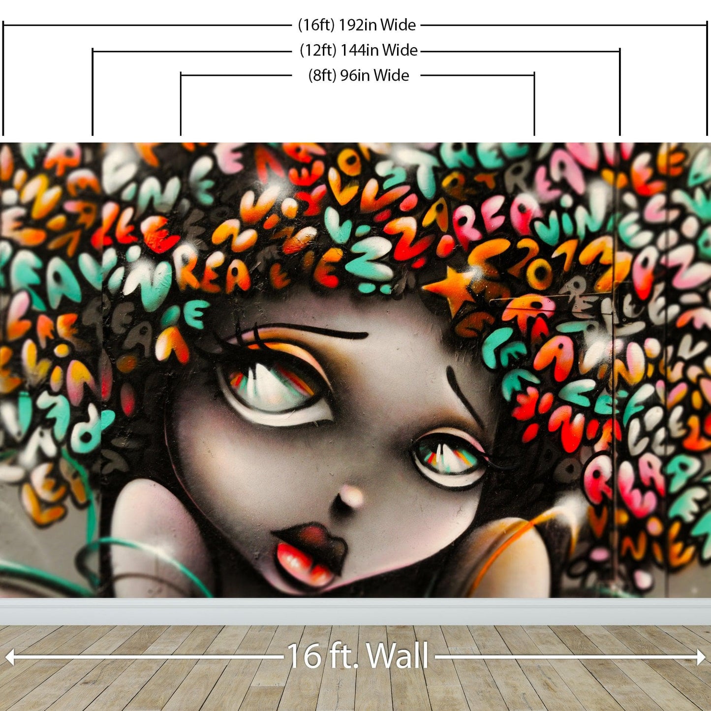 Graffiti Art Wall Mural Decal Sticker of Girl #6007