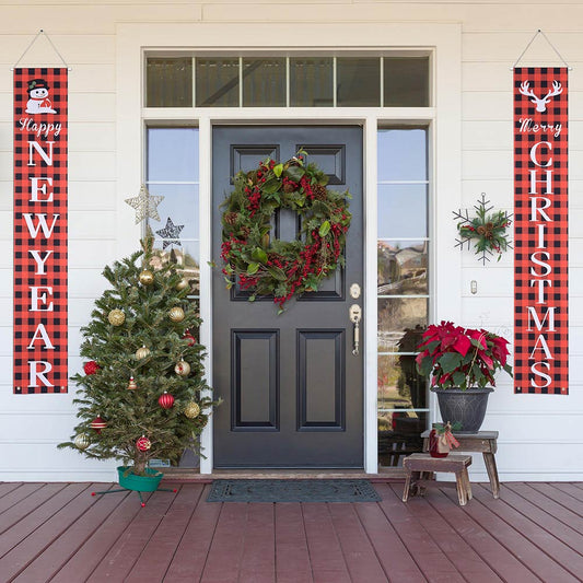 DIY Merry Christmas Sign Porch Door Hanging 72"H Set of 2