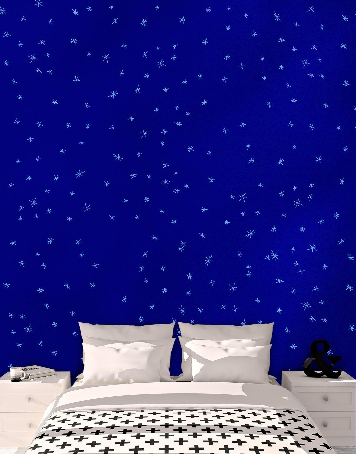 Starry Night on a Deep Blue Midnight Sky Wall Mural Decal. #6198