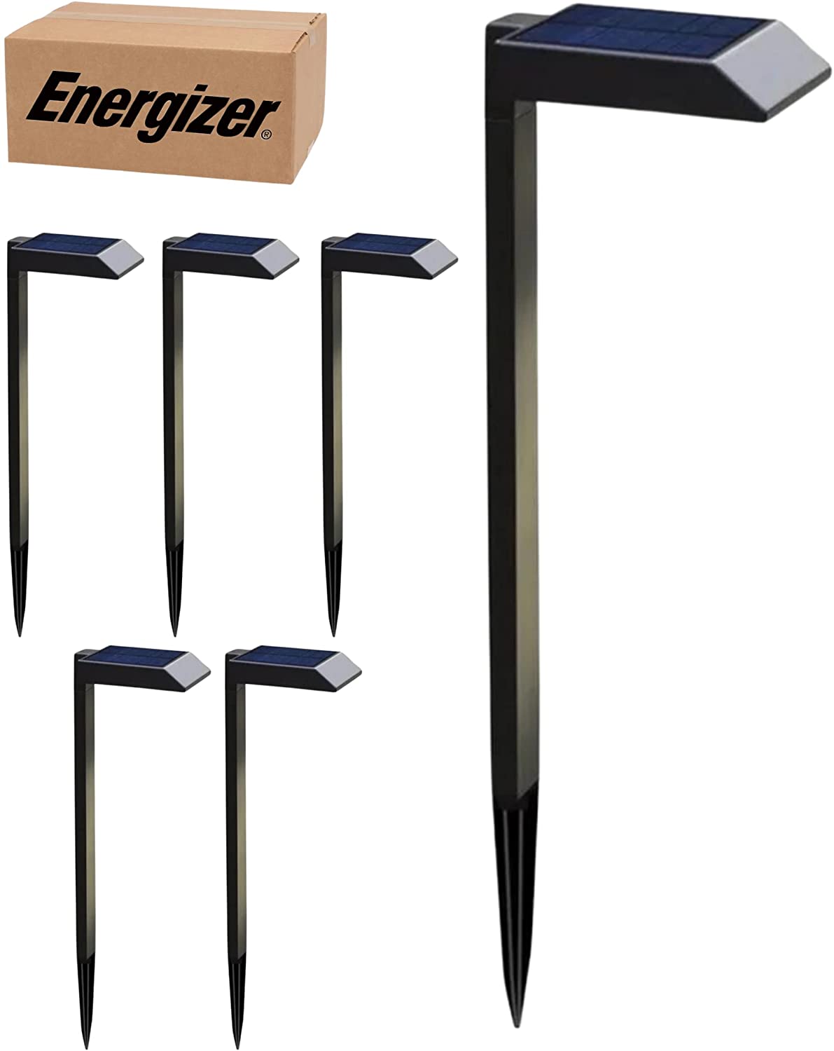 Energizer Solar LED Pathway Lights 30 Lumen Oil-Robbed Bronze, 6-Pack