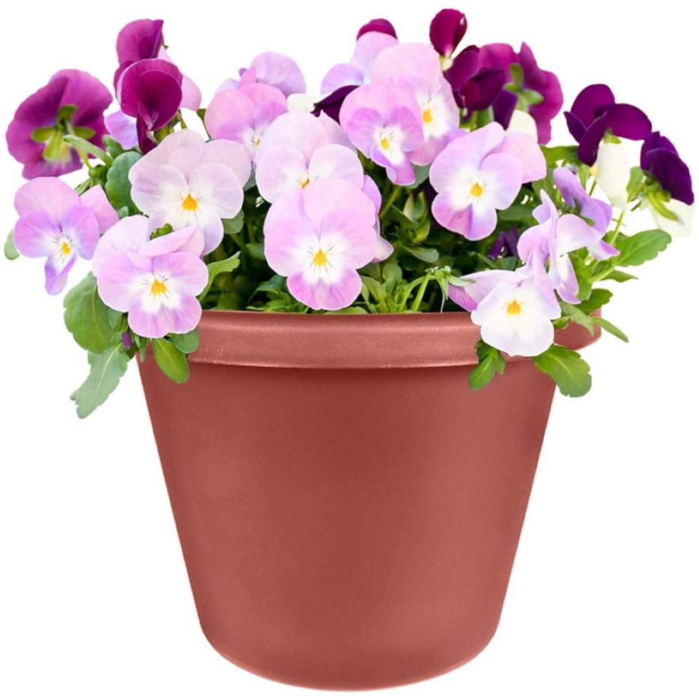 The HC Companies 12 Inch Plastic Outdoor Classic Flower Pot Planter, Terra Cotta