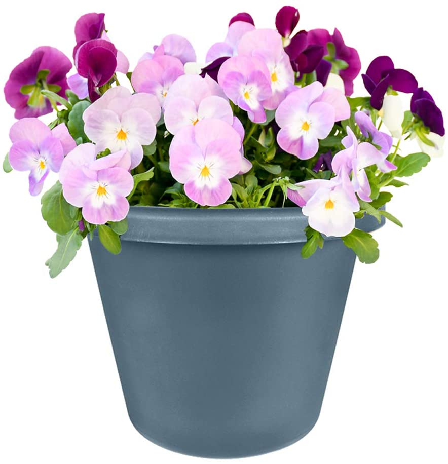 The HC Companies 24 Inch Indoor/Outdoor Classic Flower Pot Planter, Slate Blue