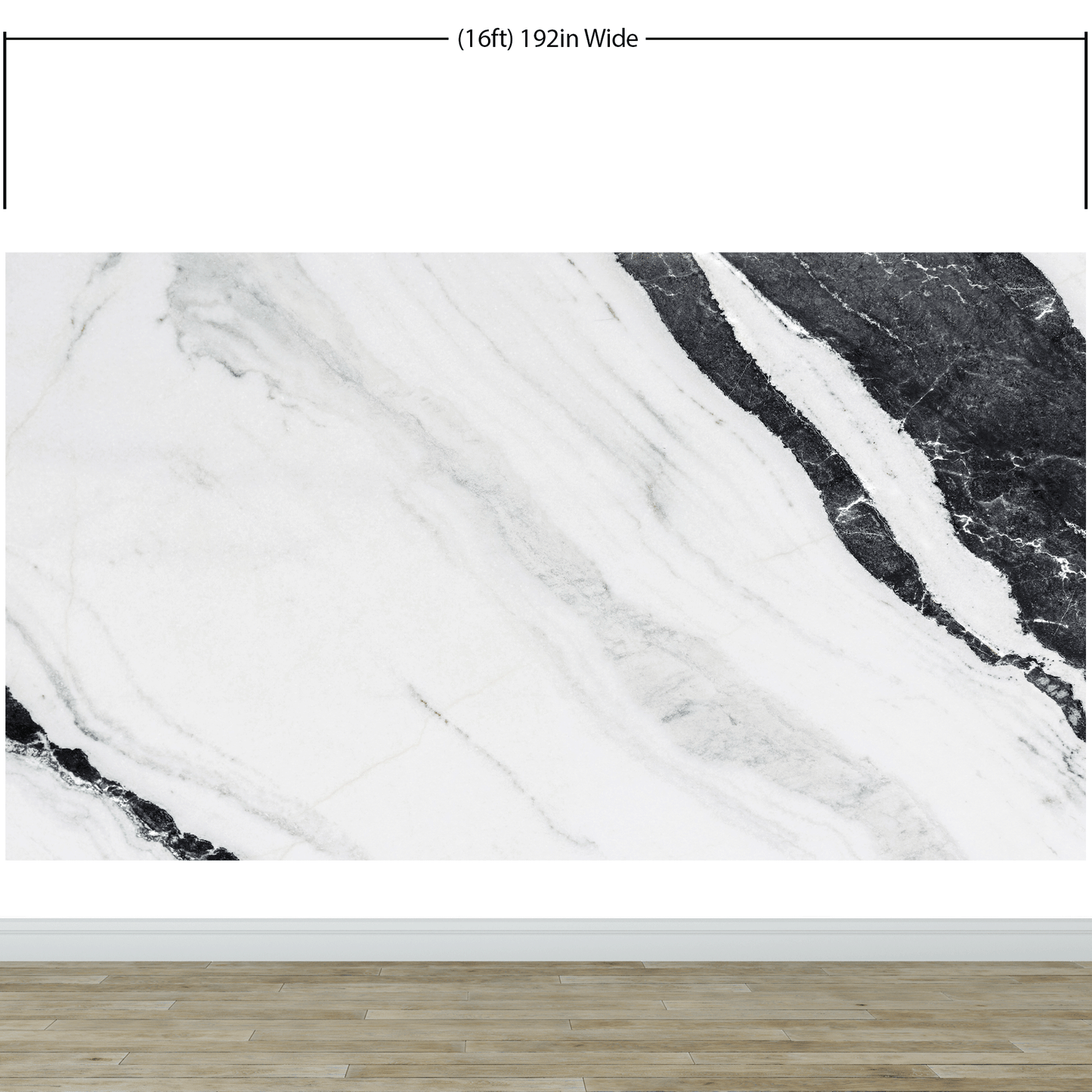 Black and White Marble Stone Granite Slate Wall Mural. Peel and Stick. #6273