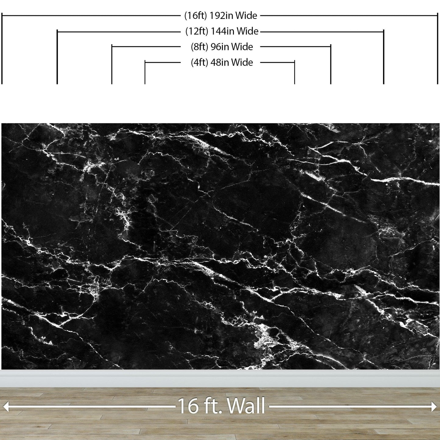 Black Marble Stone Granite Slate Peel and Stick Wallpaper | Removable Wall Mural #6274