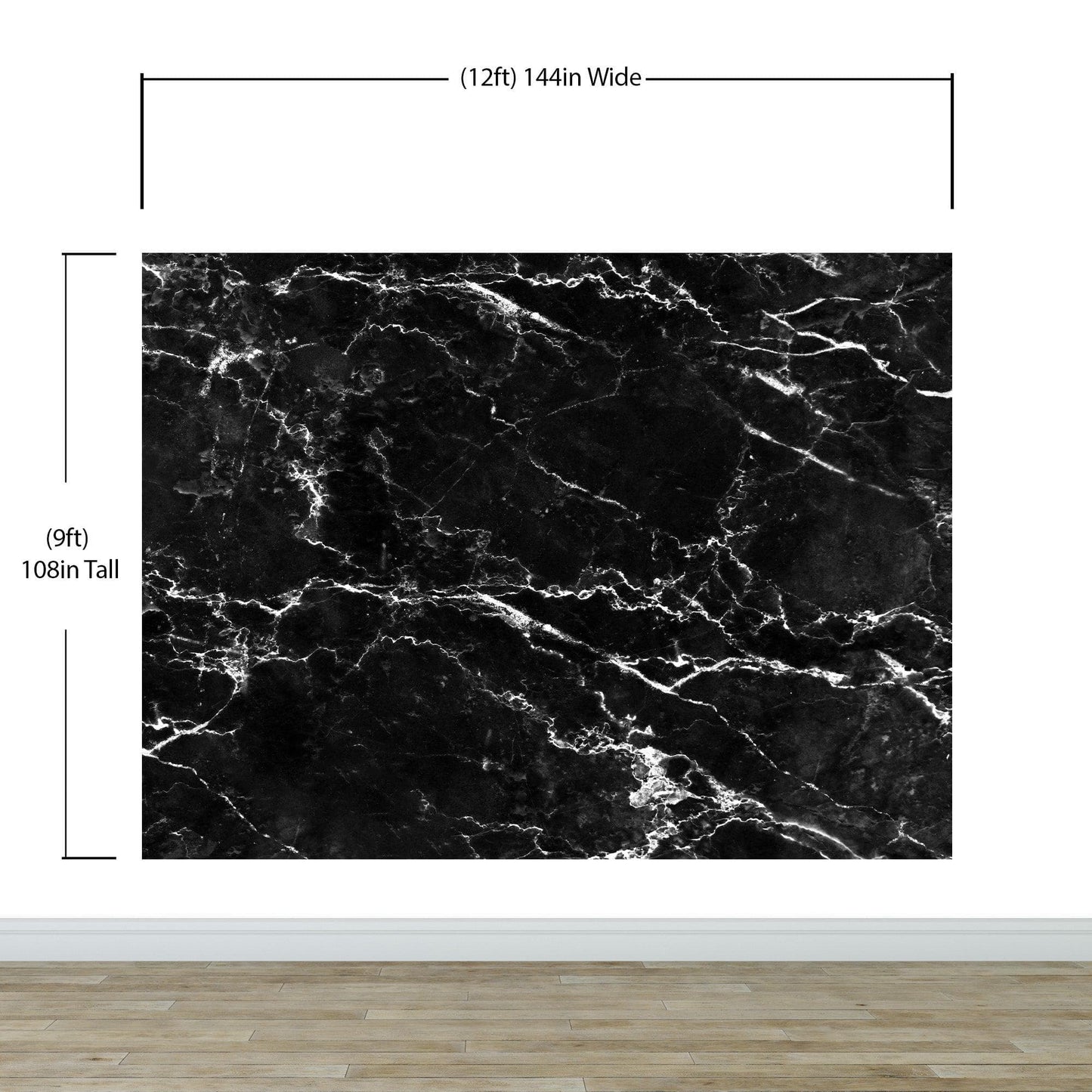 Black Marble Stone Granite Slate Peel and Stick Wallpaper | Removable Wall Mural #6274