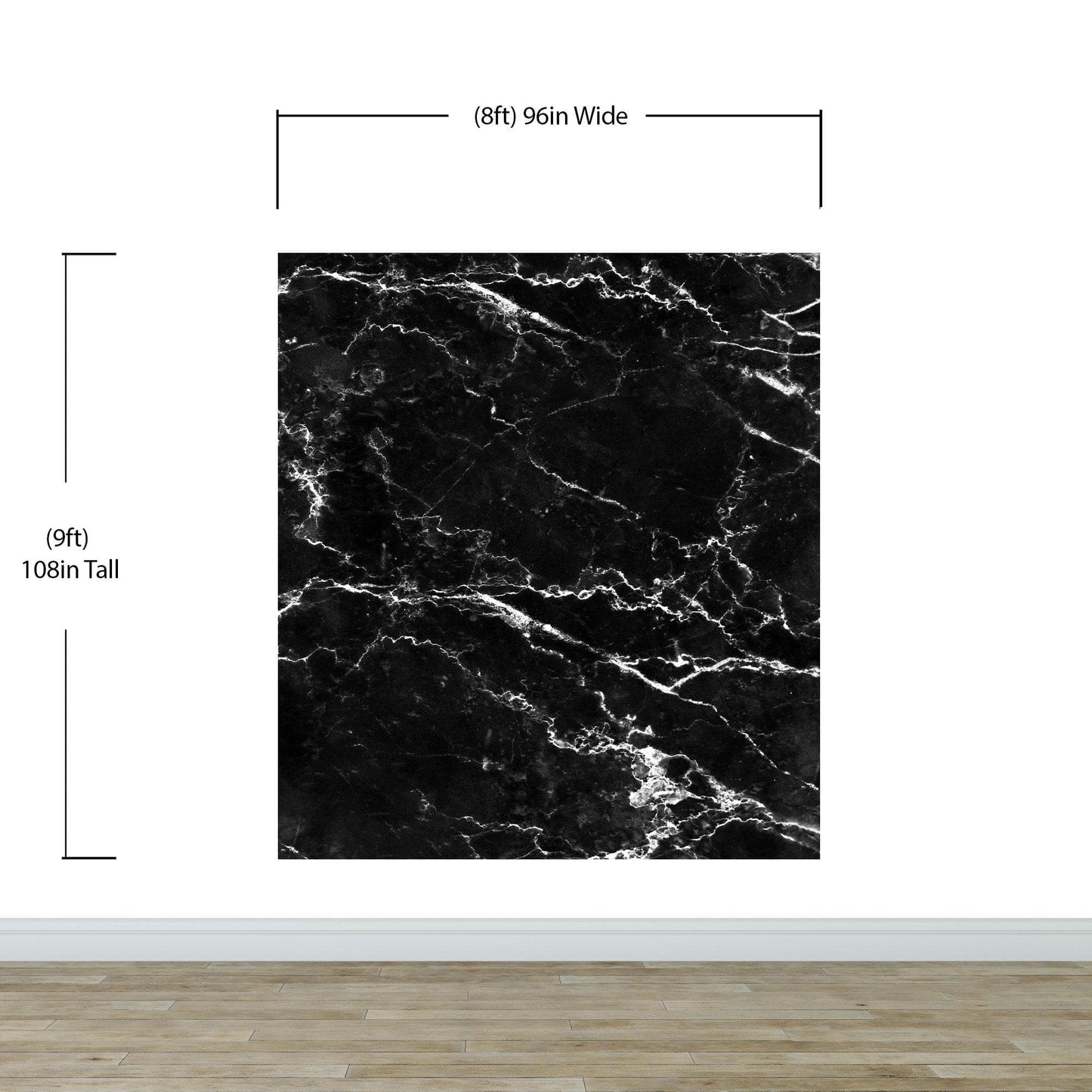 Black Marble Stone Granite Slate Peel and Stick Wallpaper | Removable Wall Mural #6274