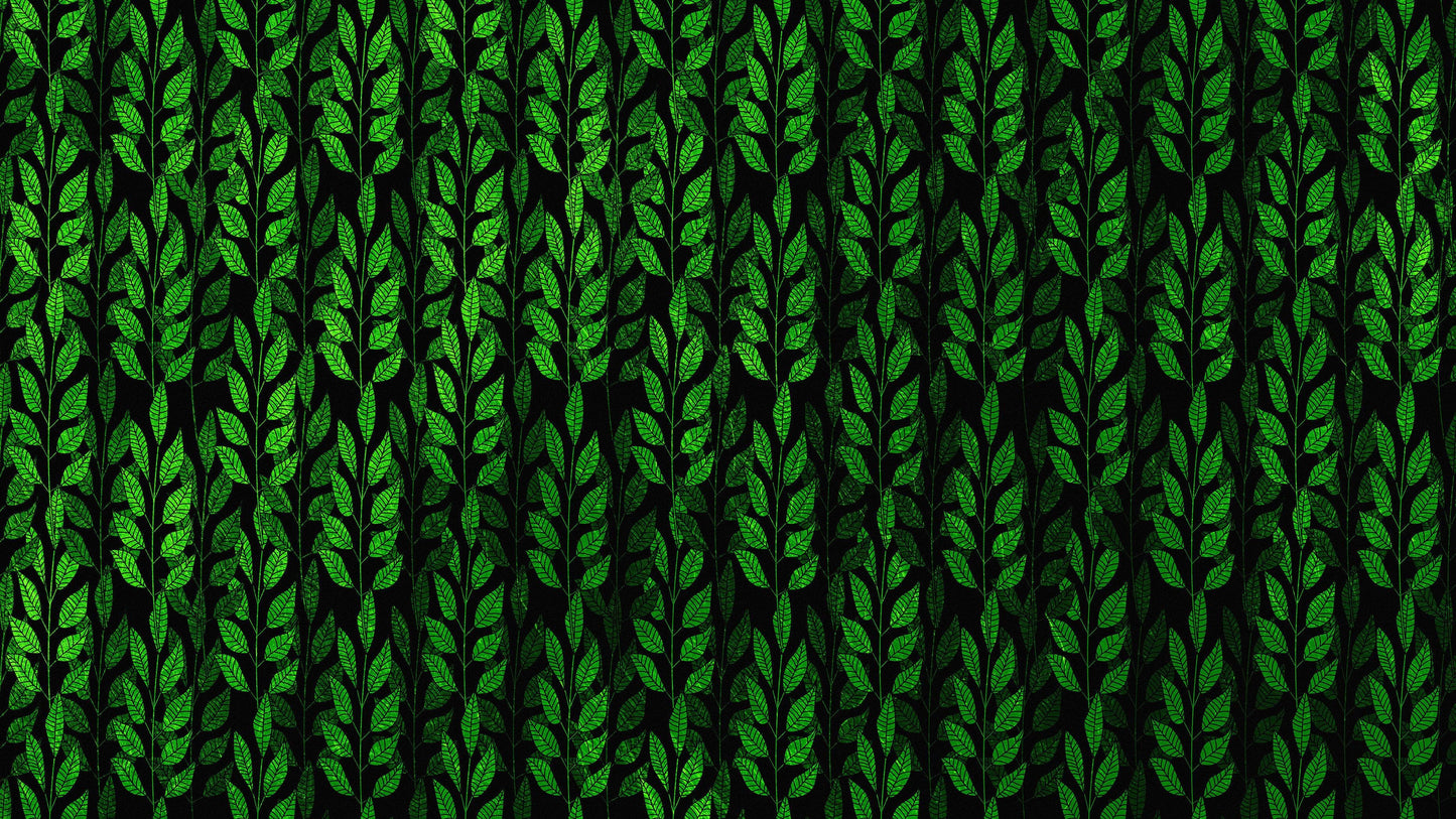 Leaves and Vines Farmland Theme Wall Mural. Green Crops Illustration Background. #6305