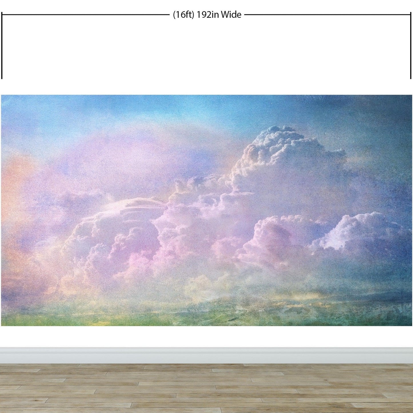 Cloudy Sky View Wall Mural. Abstract Grunge, Scratches and Grainy Design. Peel and Stick Wallpaper. #6326