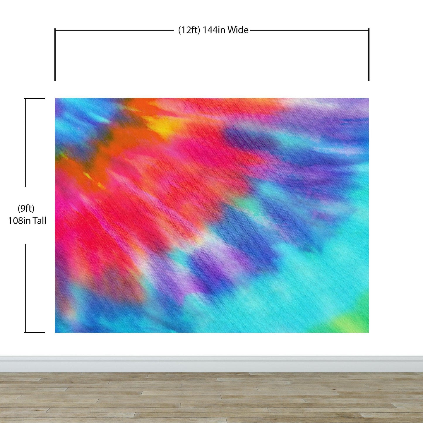 Colorful Tie-Dye Wall Mural Design. Peel and Sticker Wallpaper. #6327