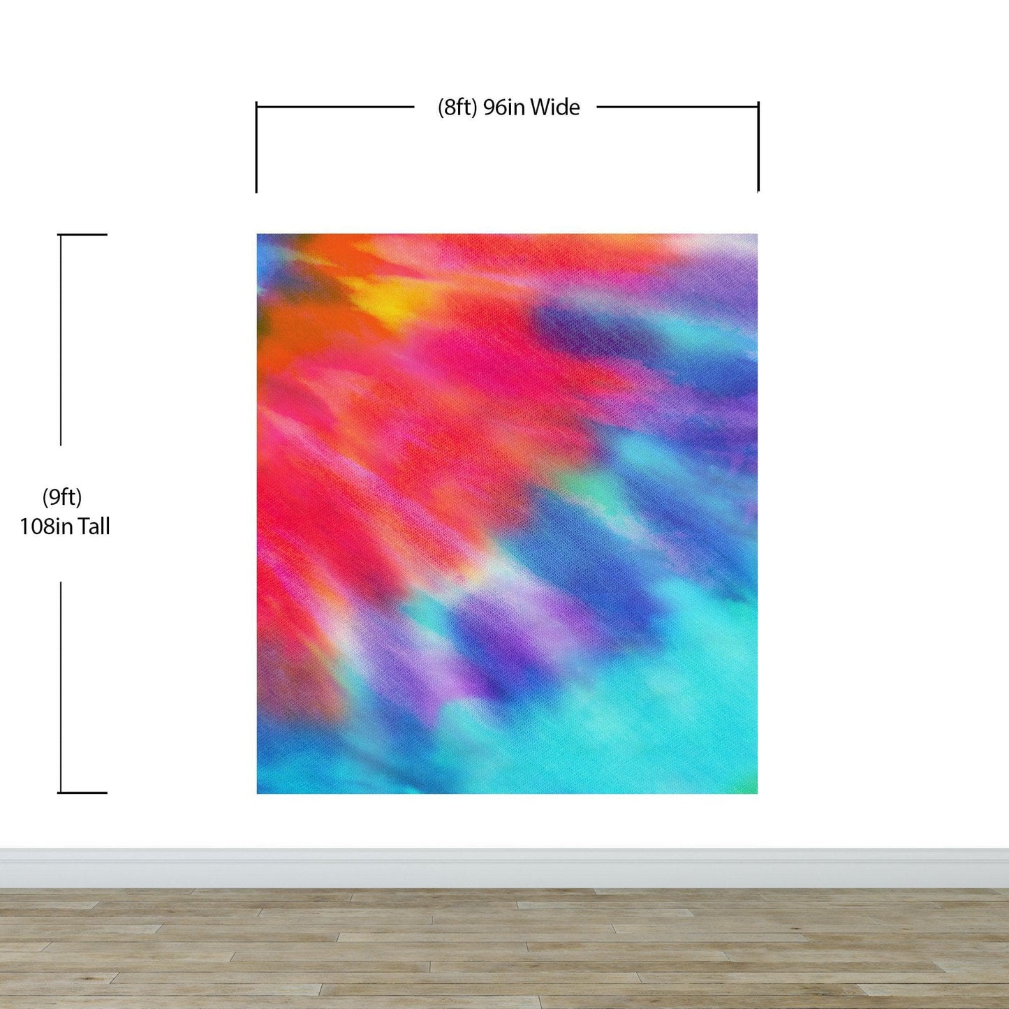 Colorful Tie-Dye Wall Mural Design. Peel and Sticker Wallpaper. #6327