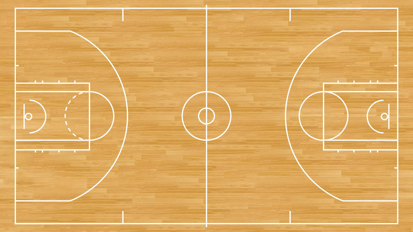 Basketball Court Hardwood Pattern Wall Mural. #6361