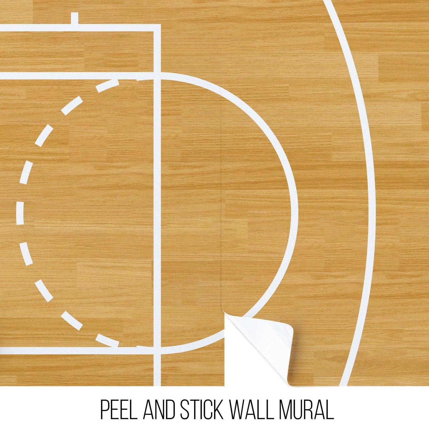 Basketball Court Hardwood Pattern Wall Mural. #6361