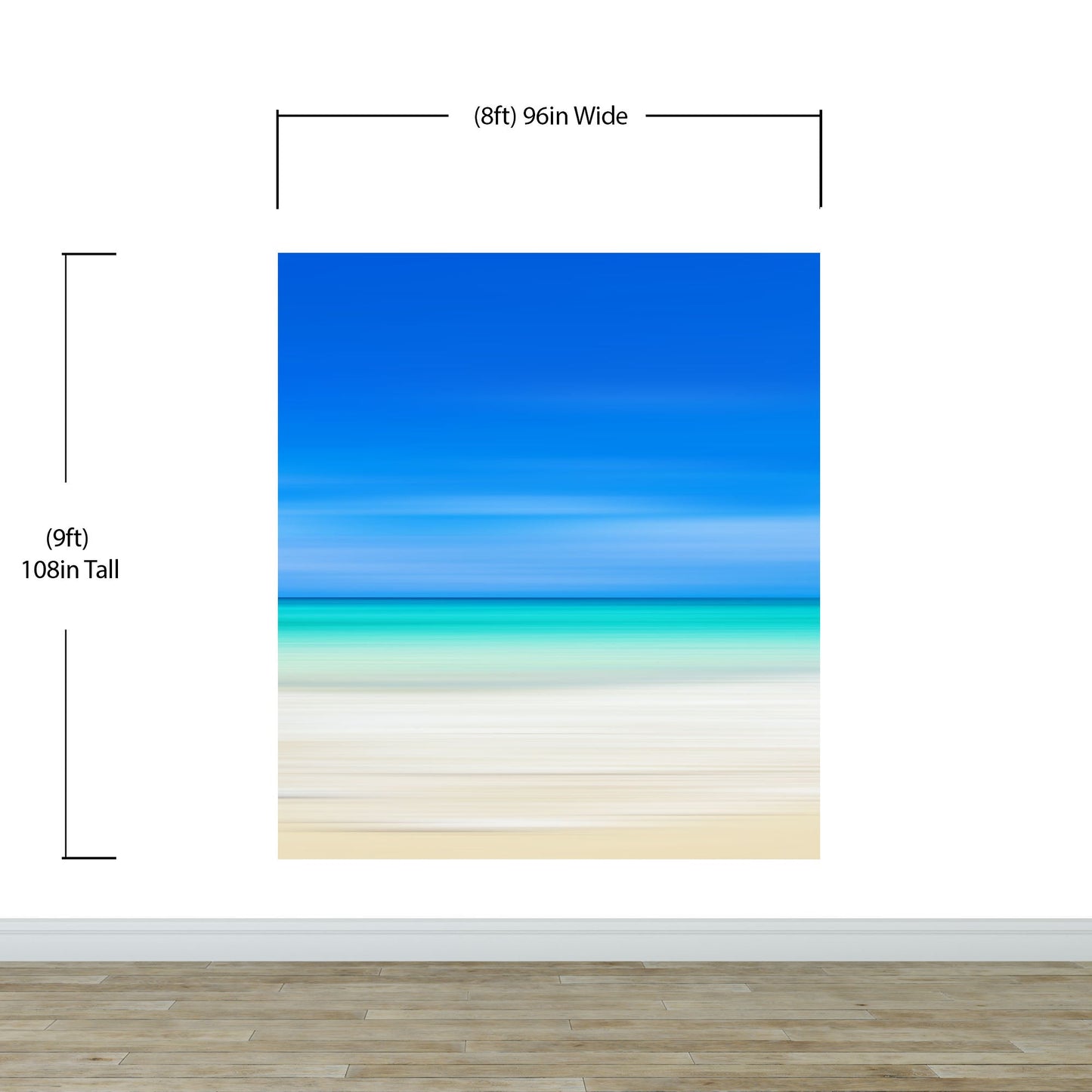 Tropical Beach Wall Mural. Abstract Blur View of Coastline Peel and Stick Wallpaper. #6389