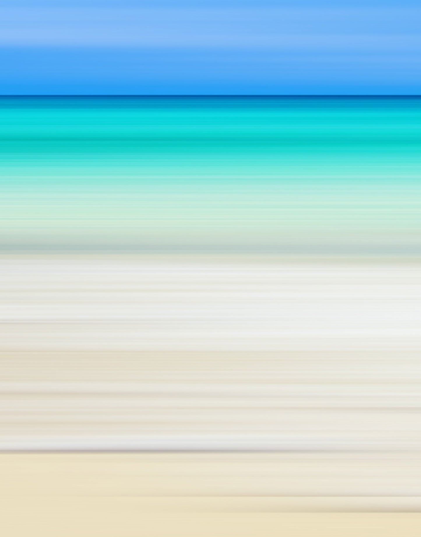 Tropical Beach Wall Mural. Abstract Blur View of Coastline Peel and Stick Wallpaper. #6389