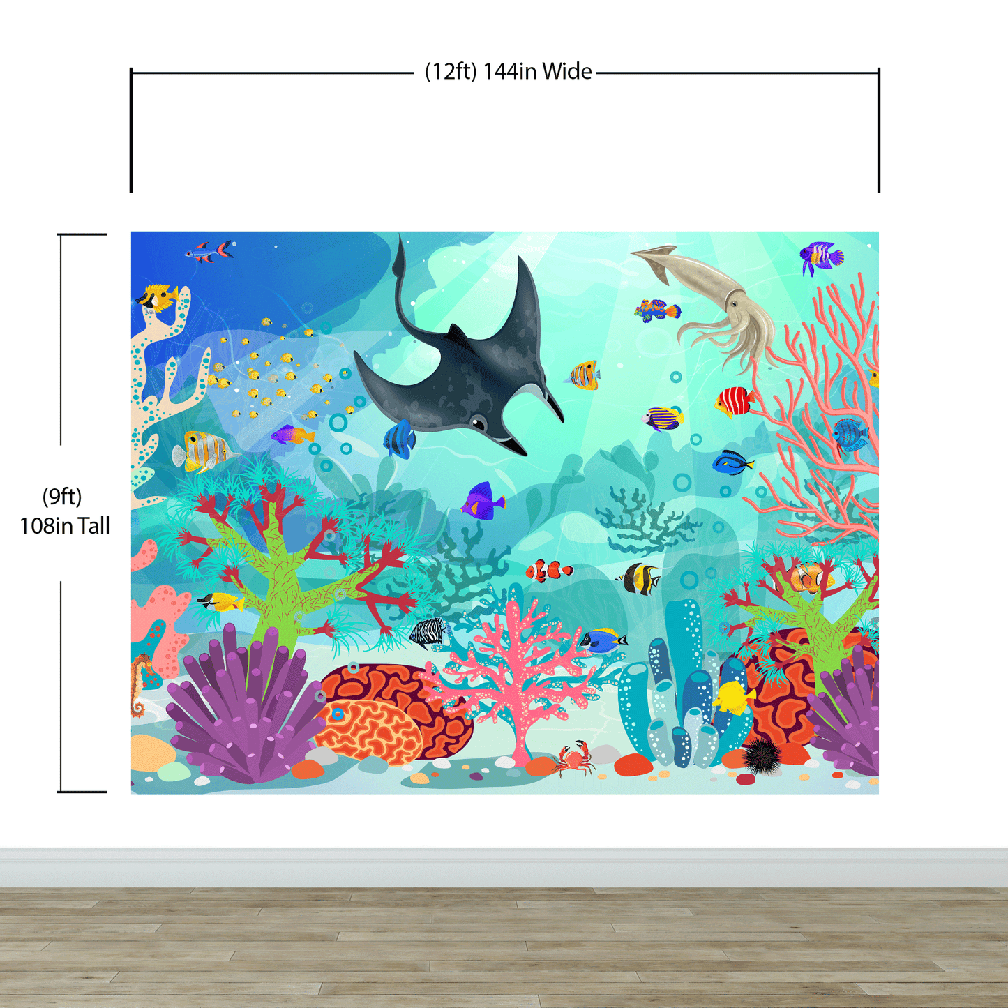 Aquarium Underwater Marine Sea Life Wall Mural. #6397