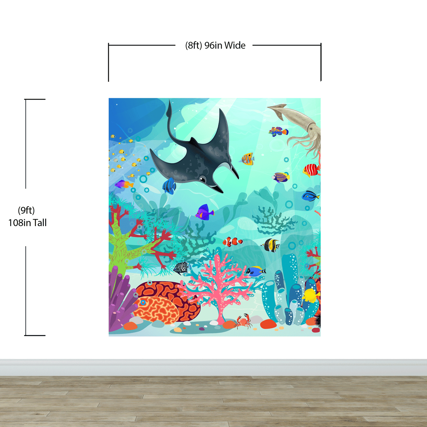 Aquarium Underwater Marine Sea Life Wall Mural. #6397