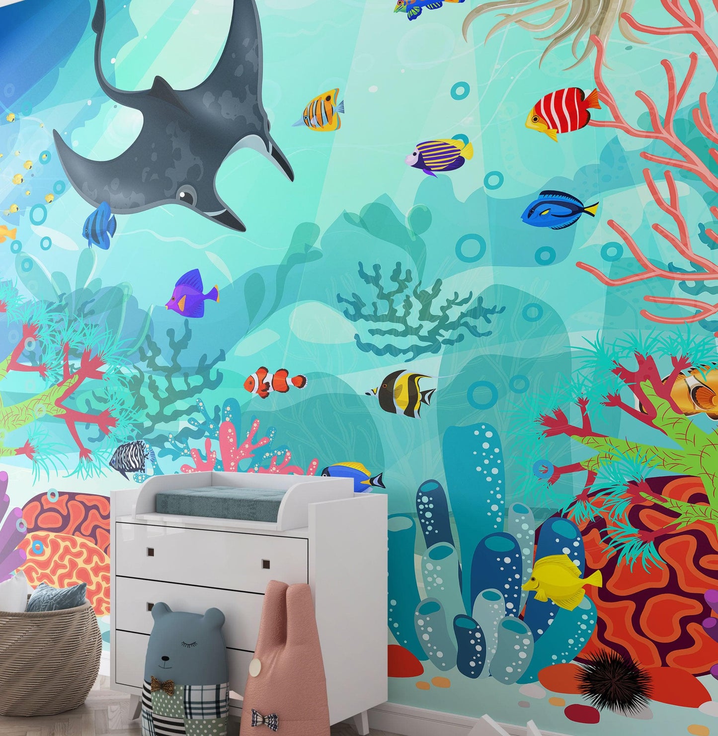 Aquarium Underwater Marine Sea Life Wall Mural. #6397