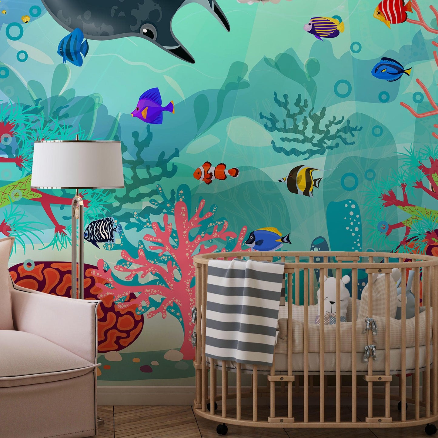 Aquarium Underwater Marine Sea Life Wall Mural. #6397