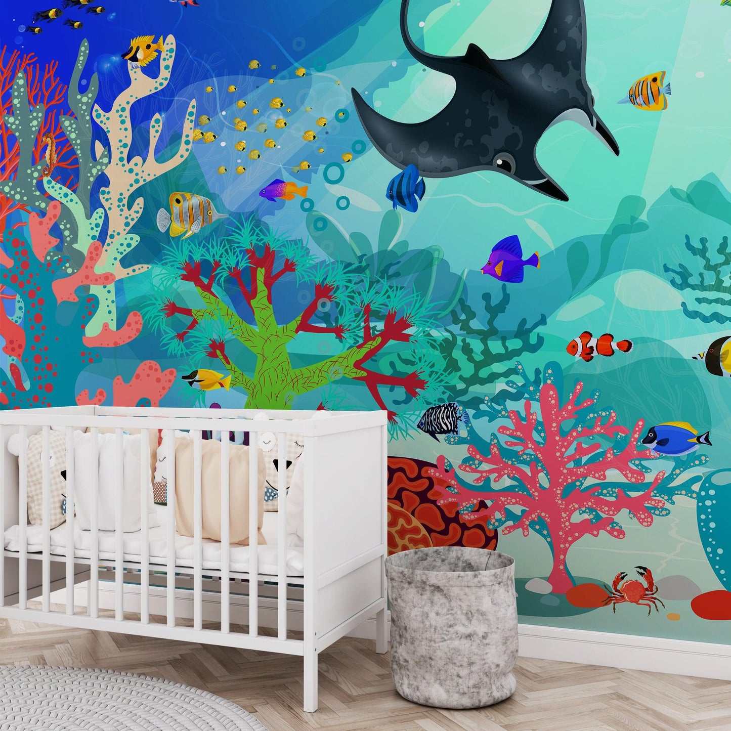 Aquarium Underwater Marine Sea Life Wall Mural. #6397